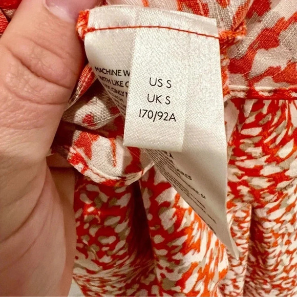 Free People Women's French Quarter Wrap Mini Dress Orange Print Size S Casual - Picture 9 of 12